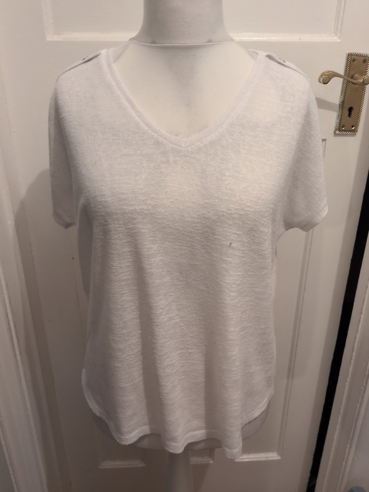 Suzanne Grae Large White Short Sleeve Blouse