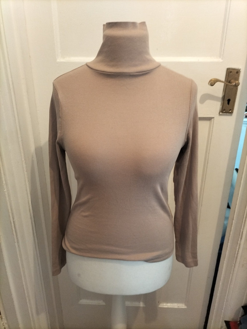 Peacocks 10 Beige Roll Neck Long Sleeve T-shirt