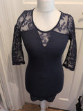 Ladies Vero Moda Small Navy With Lace Sleeve Short Dress