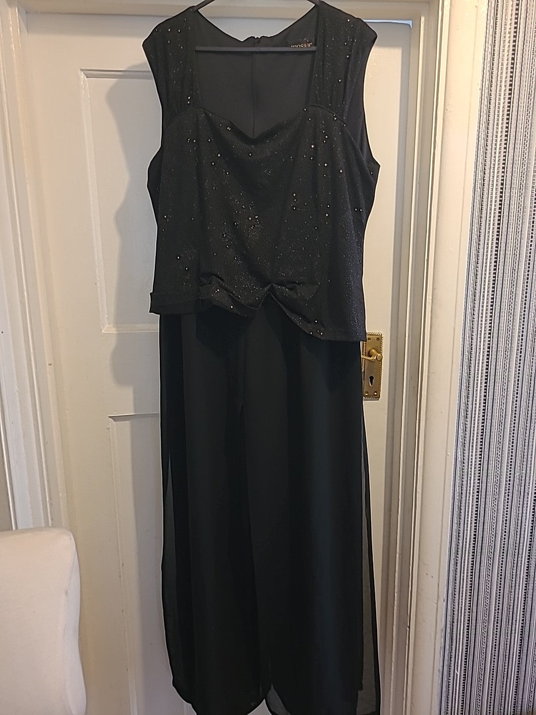 Ladies Mosaic Size Medium Black Lined Diamonte Jumpsuit