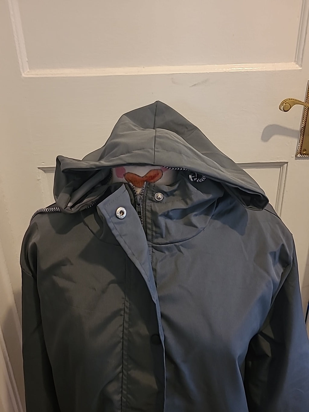 Mens Size 2XL Grey Lined Waterproof Coat