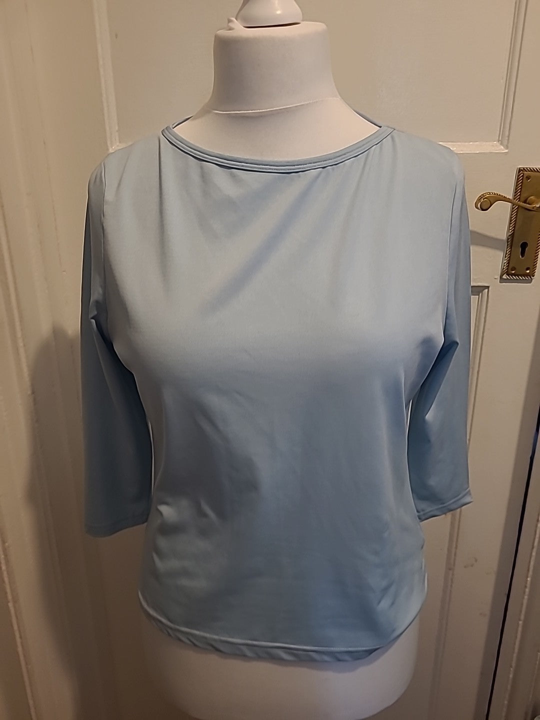 Ladies Mordern Classics Size 12 Light Blue Long Sleeve Blouse