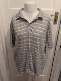 Blue Harbour XL Grey Stripe Short Sleeve Polo