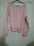 Ladies I Saw It First Size 8 Pink And White Long Sleeved Jumper