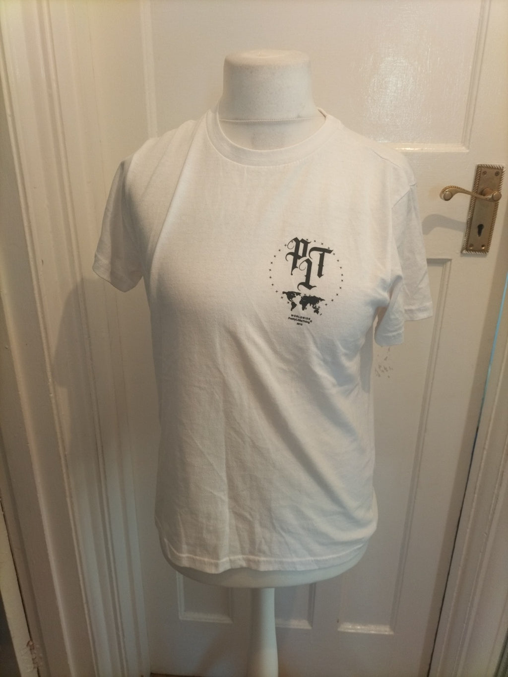 Mens PLT Size S White Print Tshirt