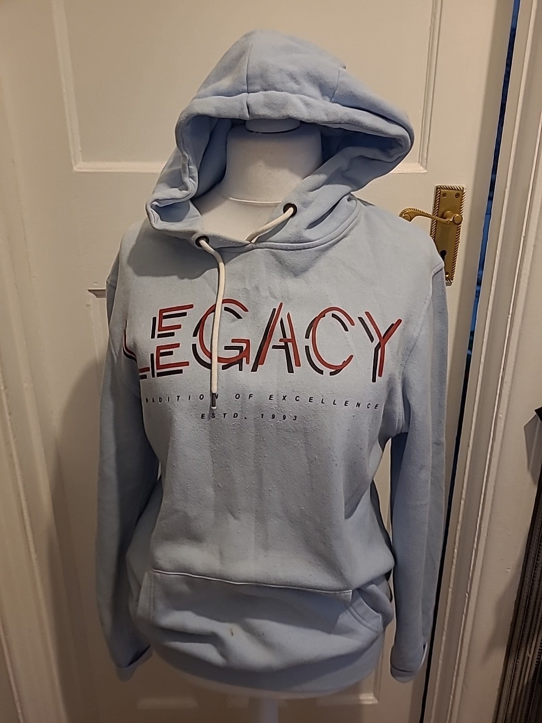 Mens Cedarwood State Size Large Pale Blue Printed Hoodie