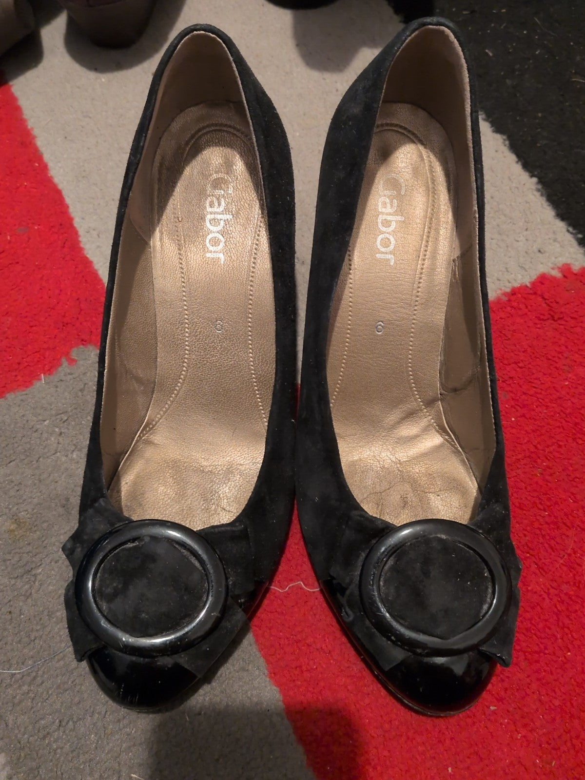 Gabor 6 Black Close Toe Heels