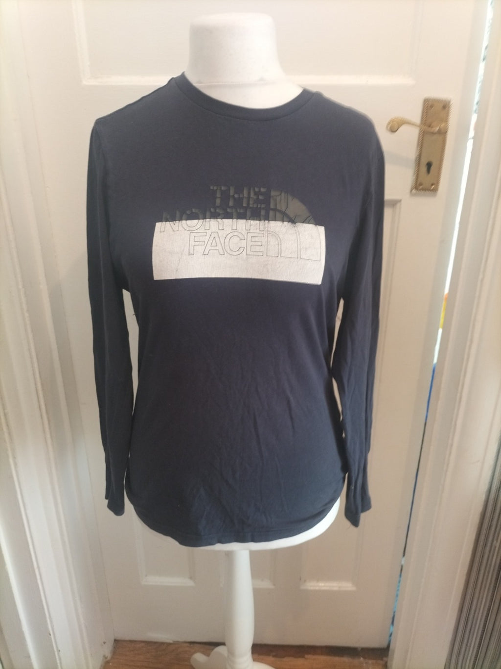 The North Face Small Navy Print Long Sleeve T-shirt