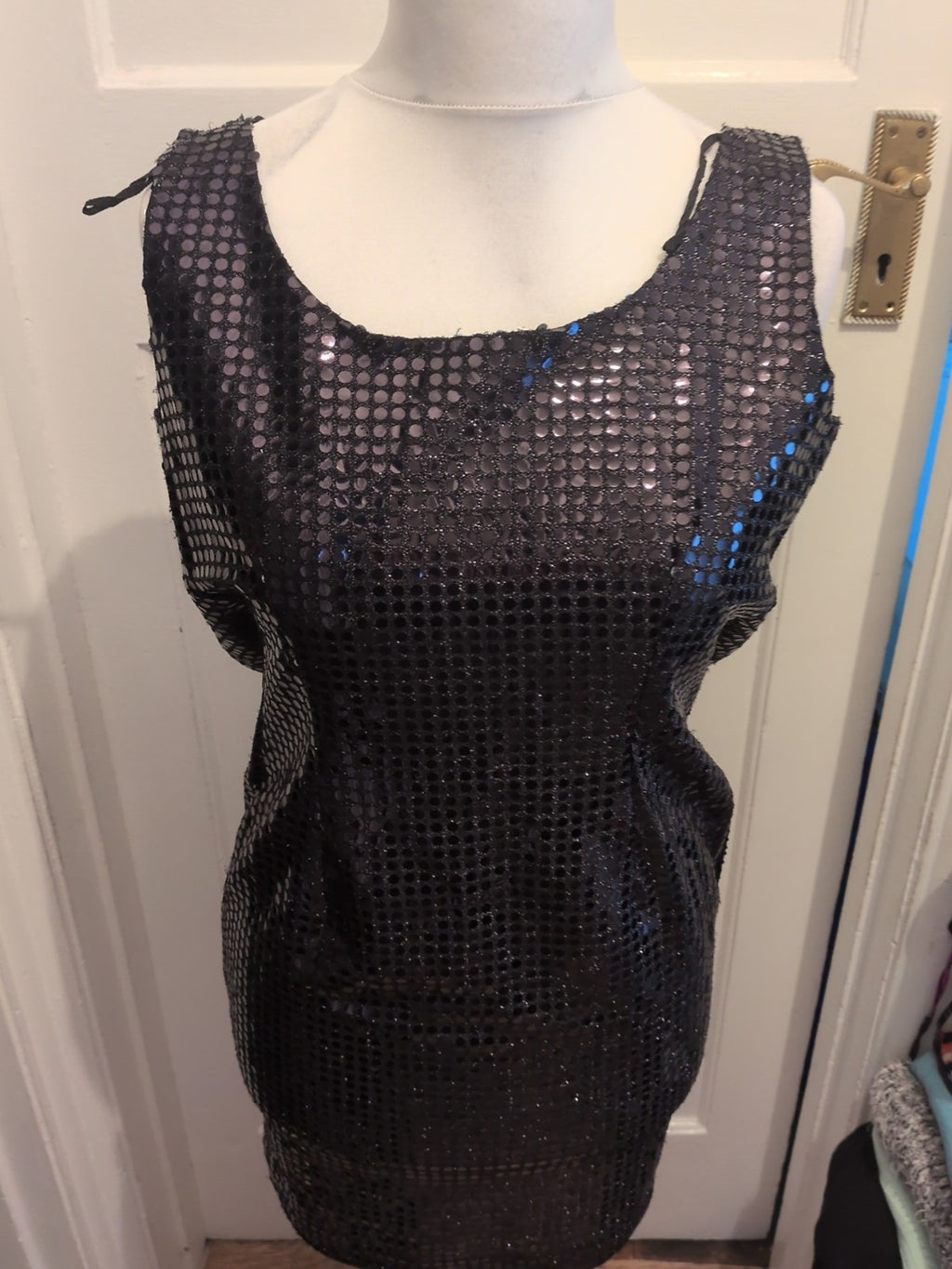 Ladies Paul Poly Size 12 Black Sequin Sleeveless Dress