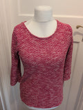 New Look 12 Pink Flecked Long Sleeve Partial See Through Jumper