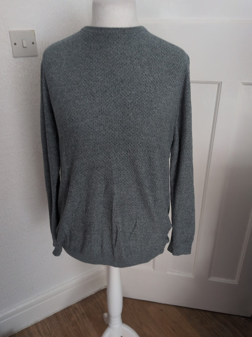Cedar Wood State Medium Cotton Green Fleck Long Sleeve Jumper