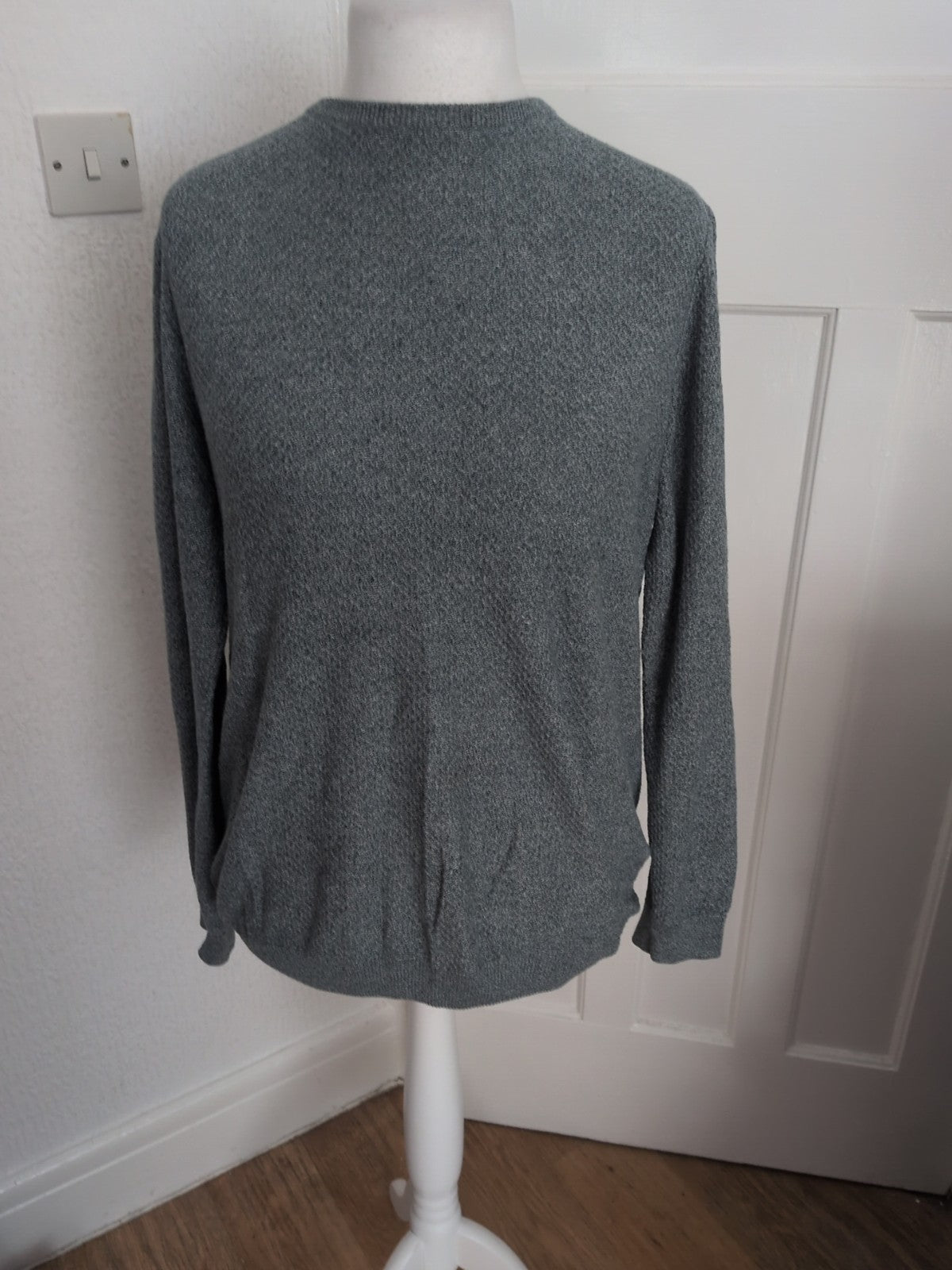 Cedar Wood State Medium Cotton Green Fleck Long Sleeve Jumper