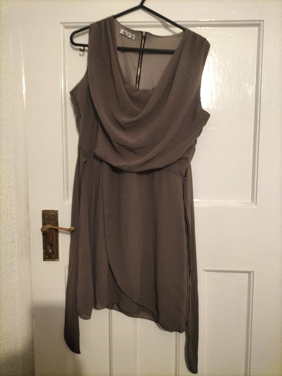 Ladies WalG Size Small Khaki Lined Sleeveless Dress