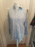 Mens Austin Reed Classic Fit 16.5 R Blue White Checked Long Sleeve Shirt