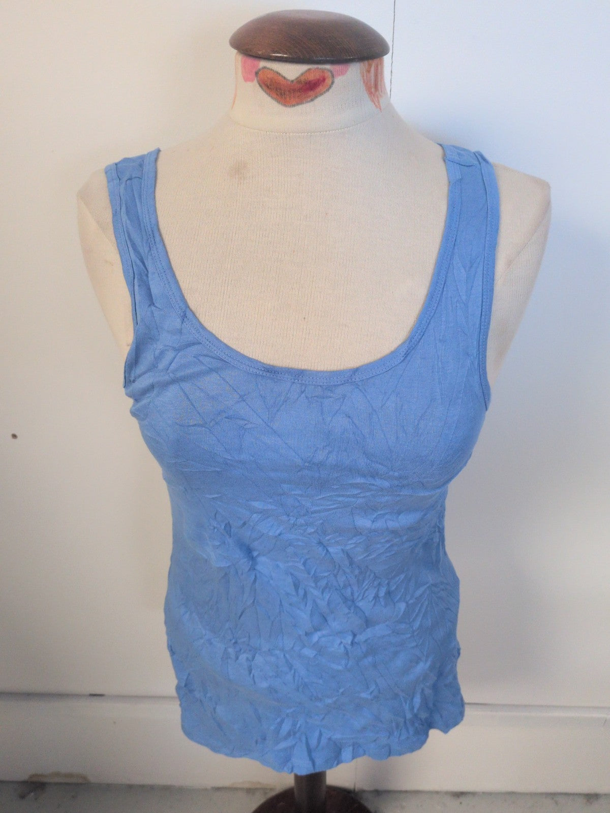 Ladies Size Large Blue Sleeveless Scoop Neck T-shirt
