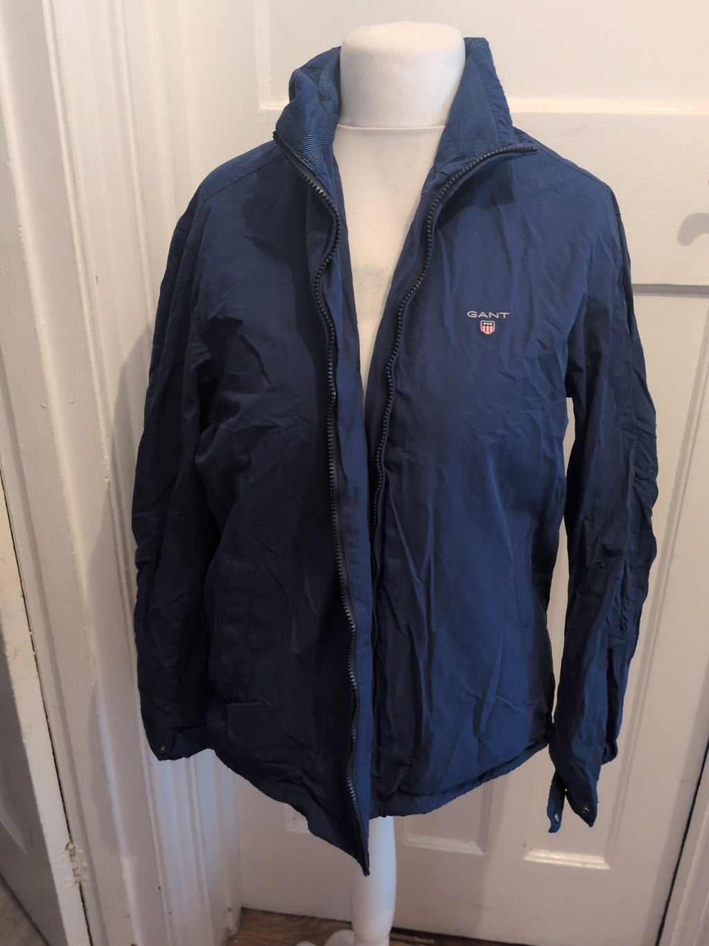 Gant Large Navy Blue Full Zip Rain Coat