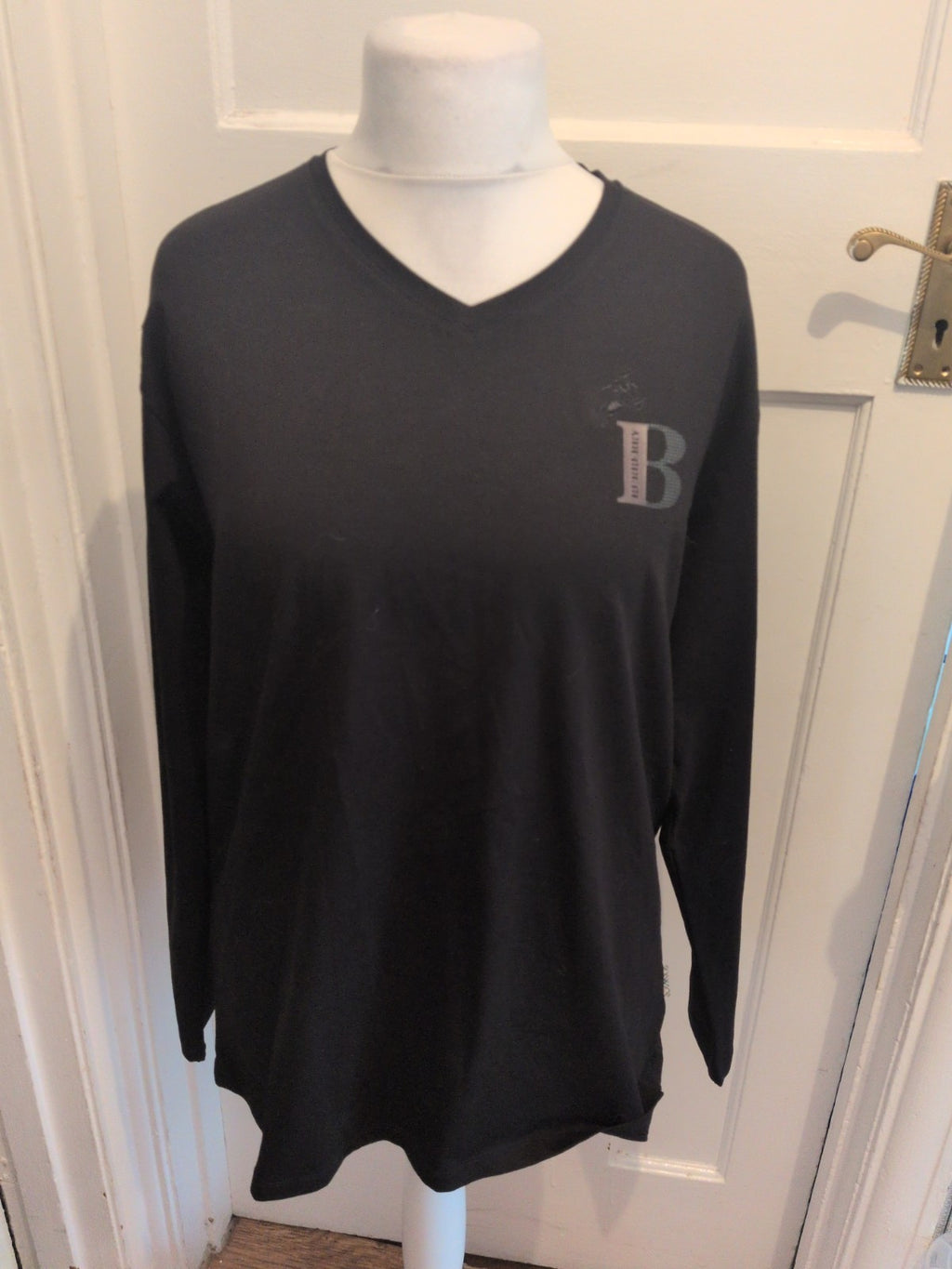 Brand New Burberry 3XL Black Long Sleeve T-shirt