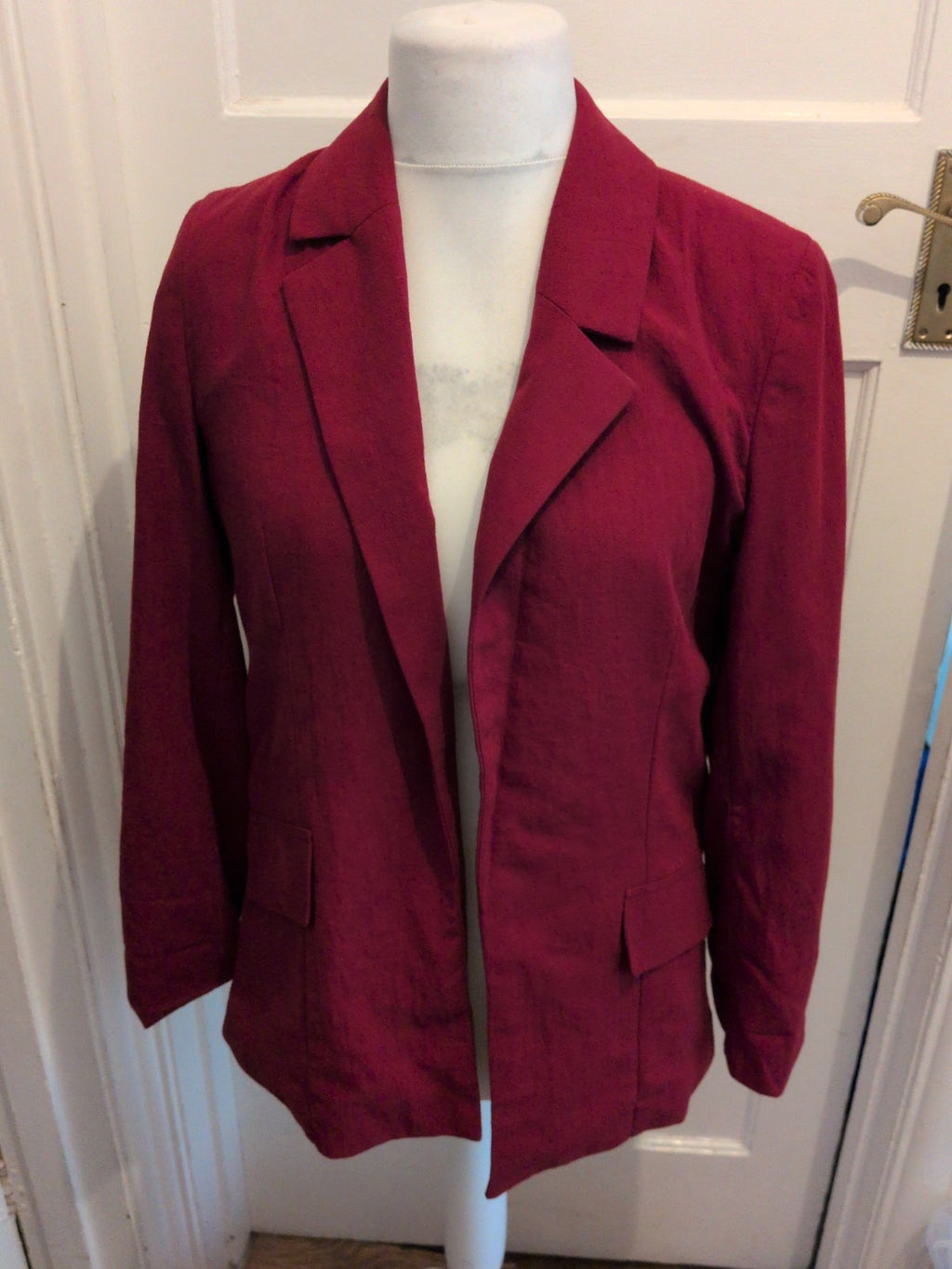 Primark Small Deep Red Lined Padded Blazer