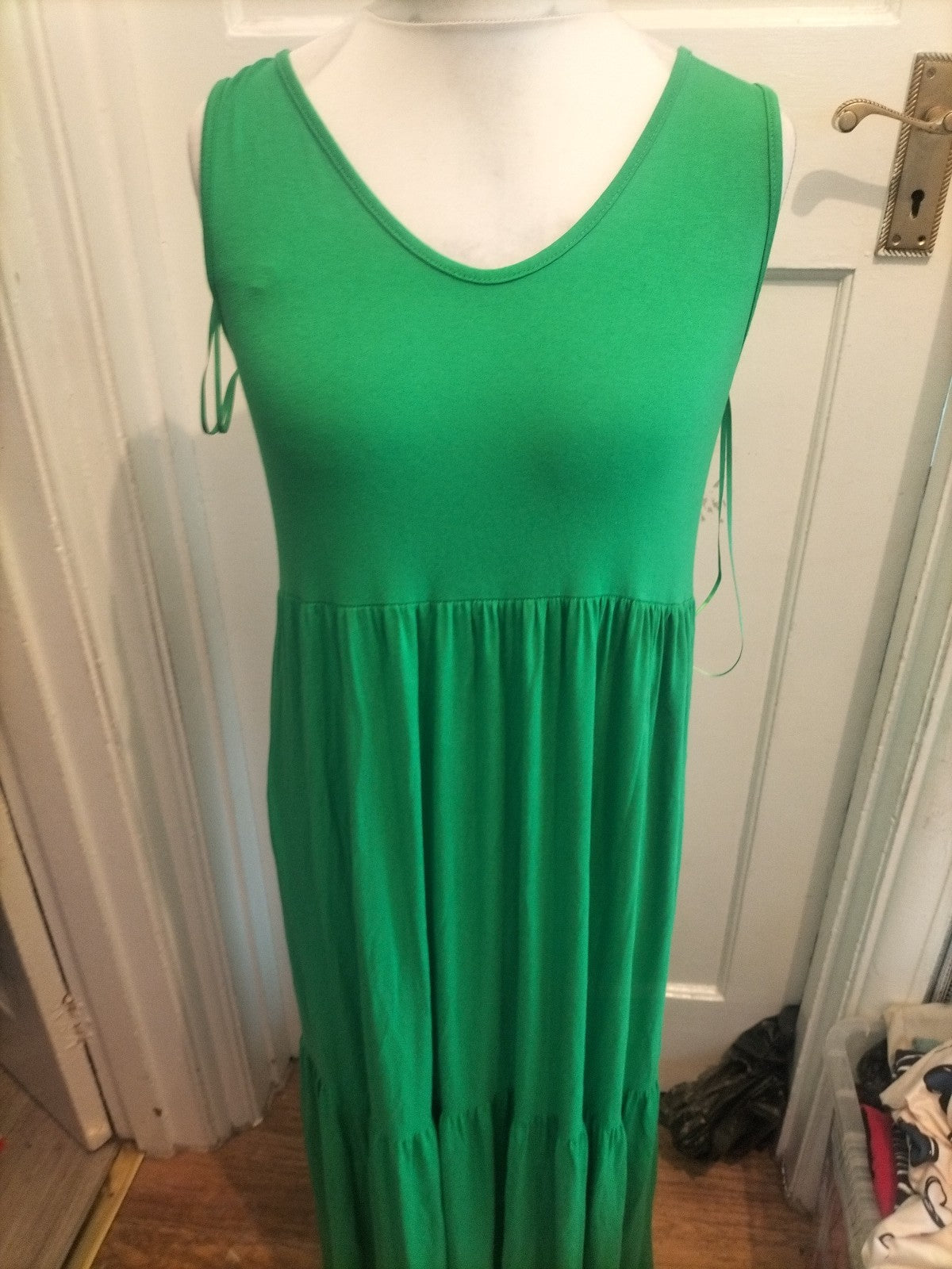 George 12-14 Green Sleeveless Dress Long Length