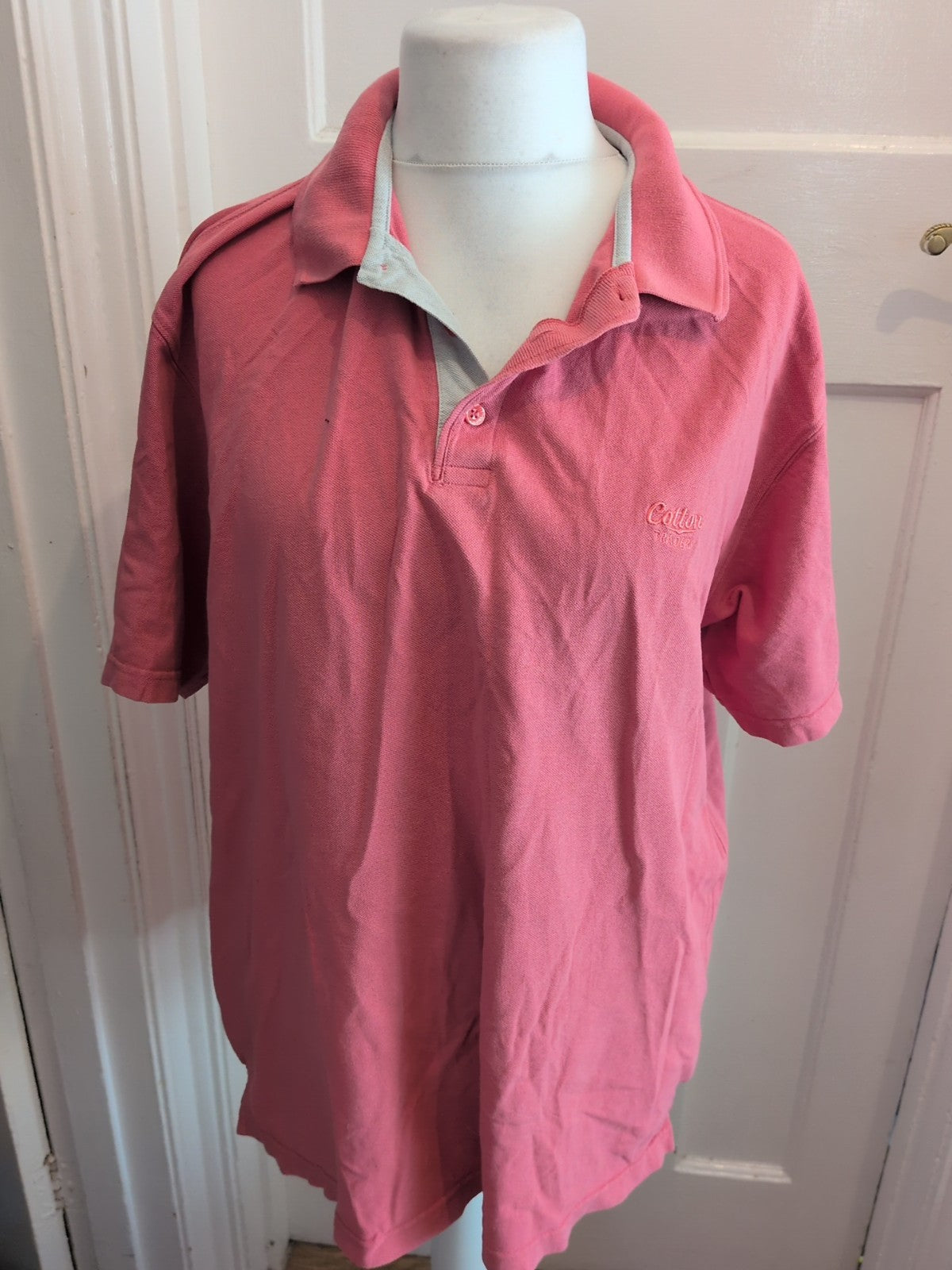 Cotton Trader 2XL Pink Short Sleeve Polo