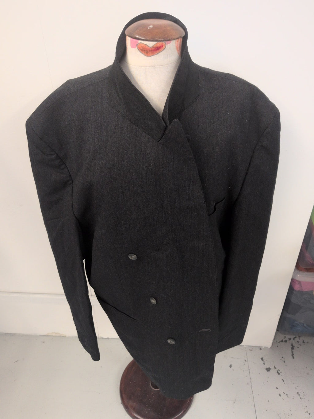XL Dark Grey With Fleck Wool Suit Jacket
