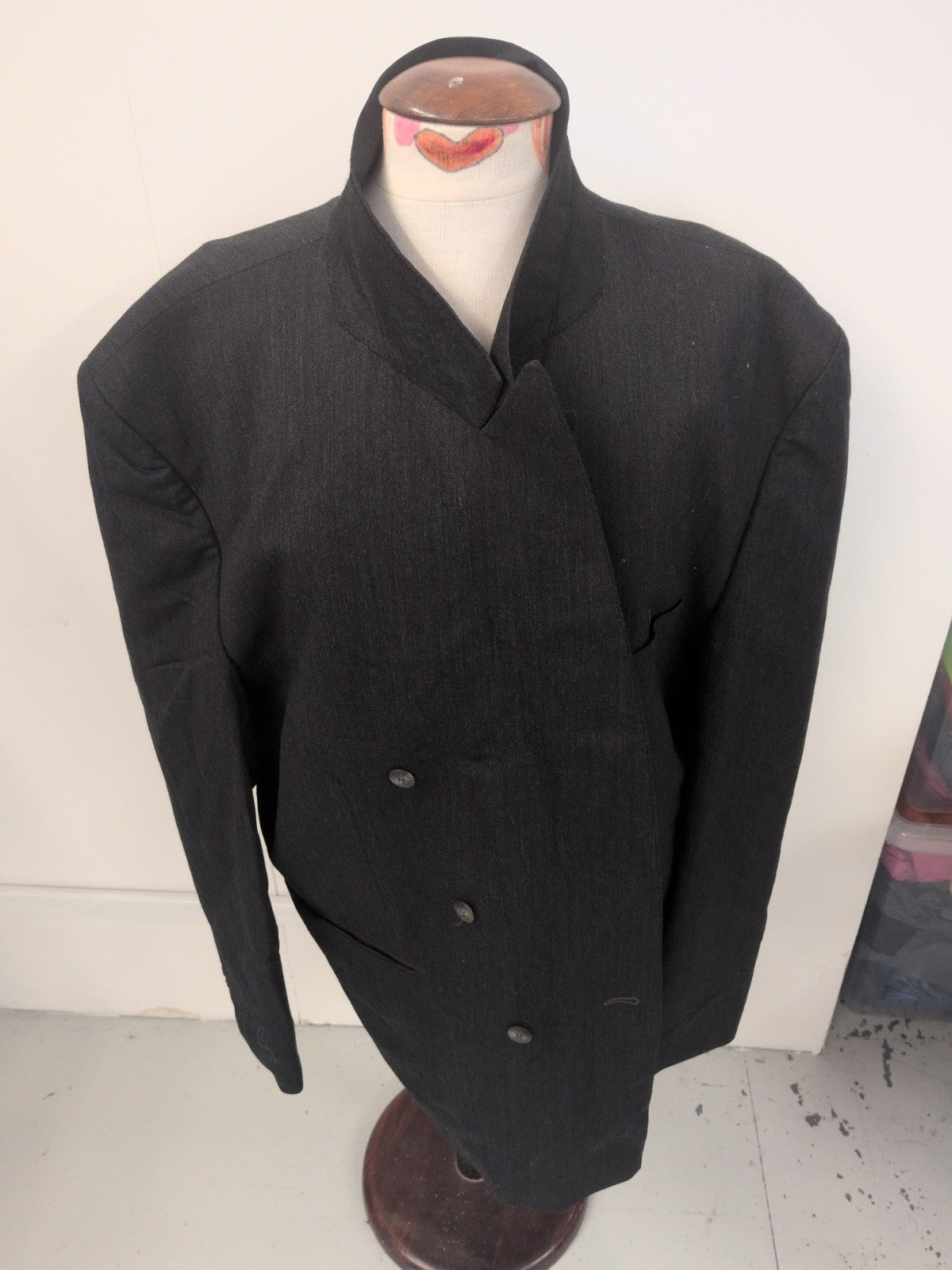 XL Dark Grey With Fleck Wool Suit Jacket