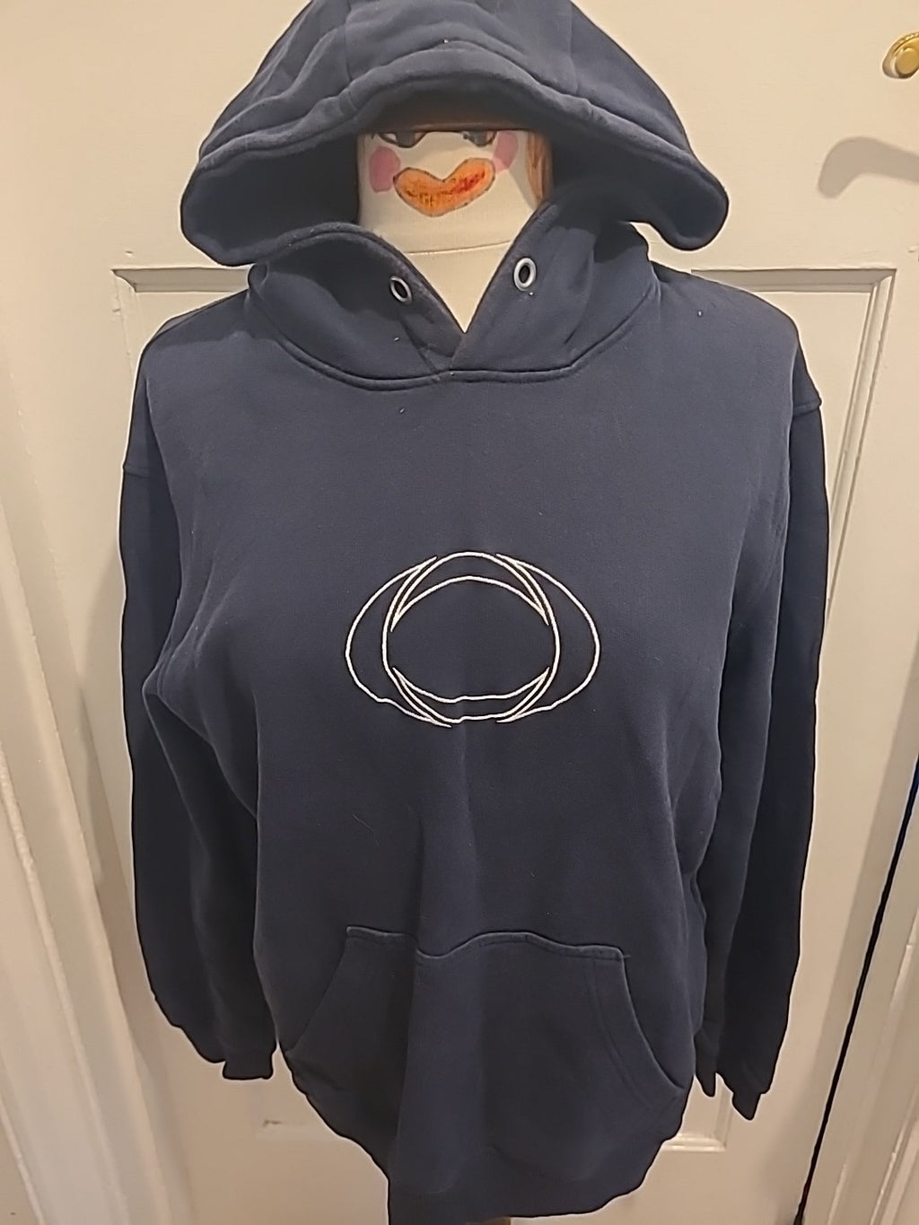 Mens Size Large Navy Long Sleeved Pullover Hoodie