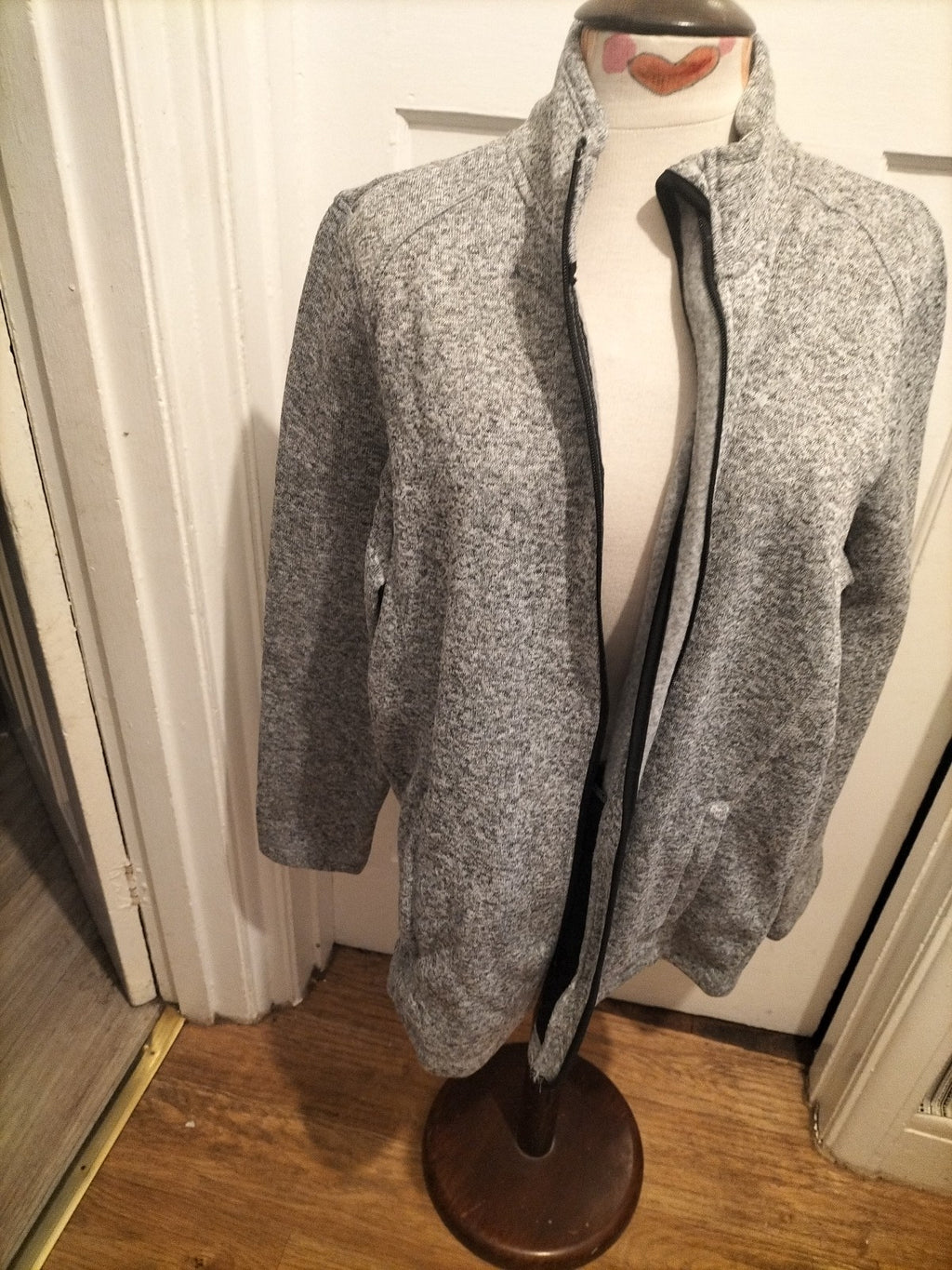 Mens Livergy Size Large Grey Fleck Long Sleeved Zip Through Jacket