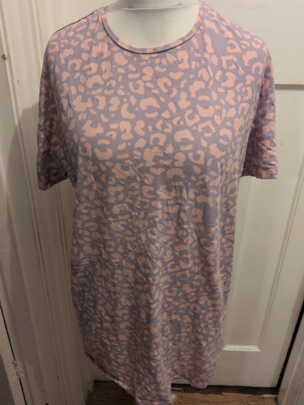 Marks And Spencer Large Purple And Pink Short Sleeve Pyjama Top