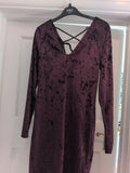 Brand New Primark 12 Purple Long Sleeve Dress