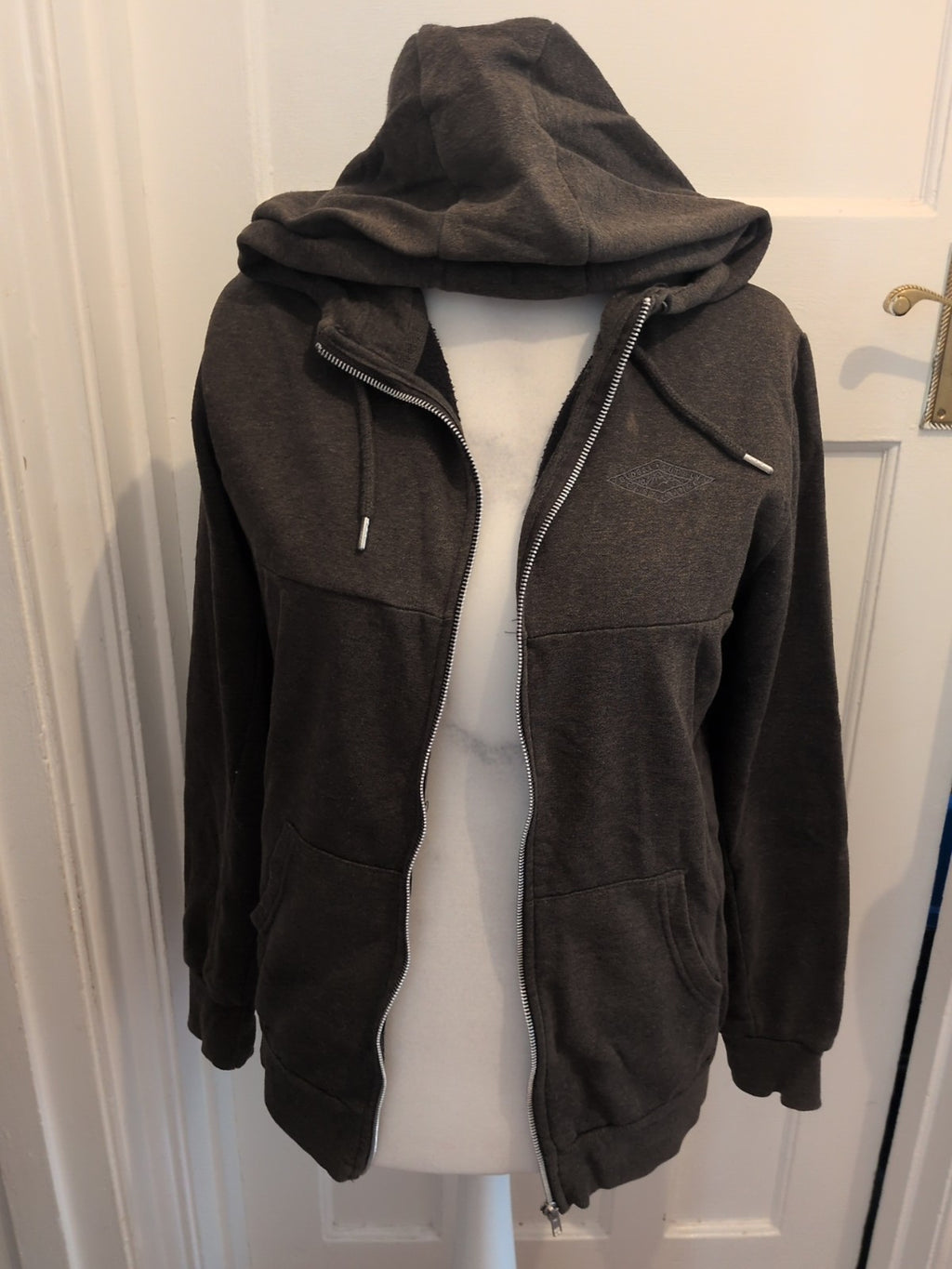 Primark Medium Full Zip Dark Khaki Hoodie
