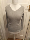 Primark 14-16 Grey Rib Long Sleeved Top Jumper