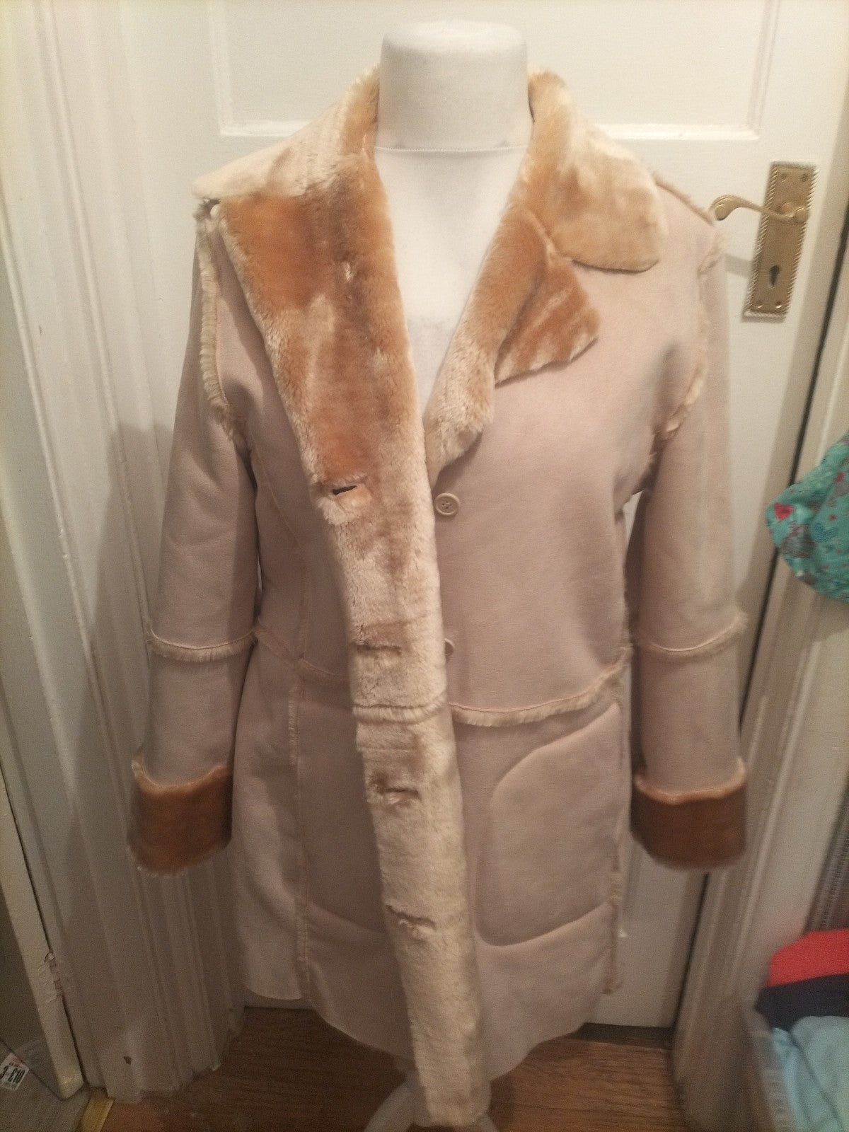 Marks And Spencer 18 Camel Fur Lined Coat