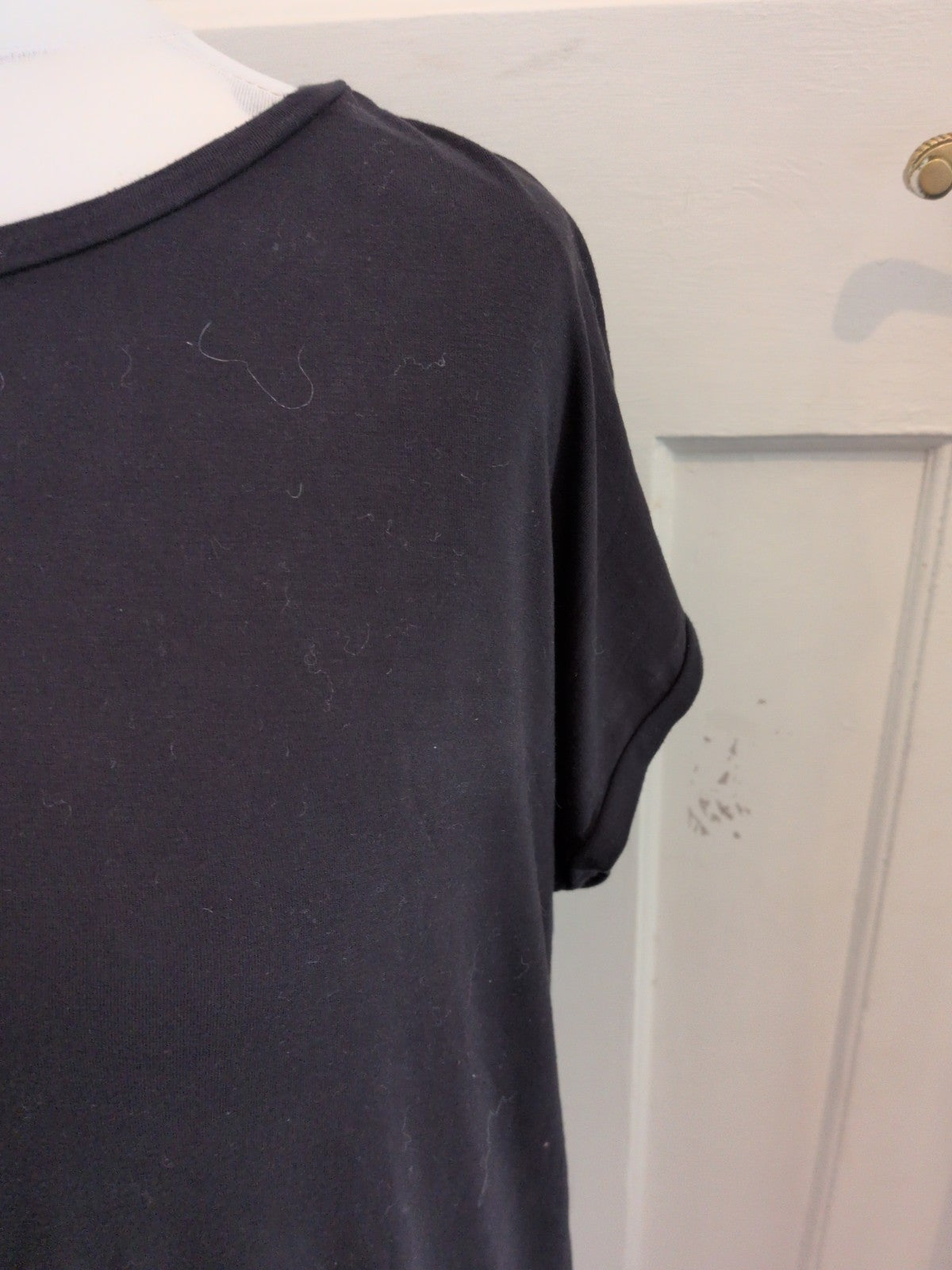 Tu 16 Black Relaxed Fit Shirt Cap Sleeve T-shirt