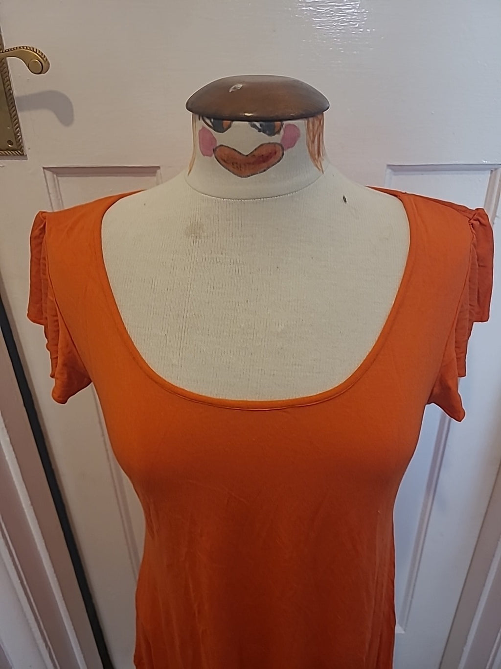 Ladies Wallis Size Medium Orange Short Sleeved Dress
