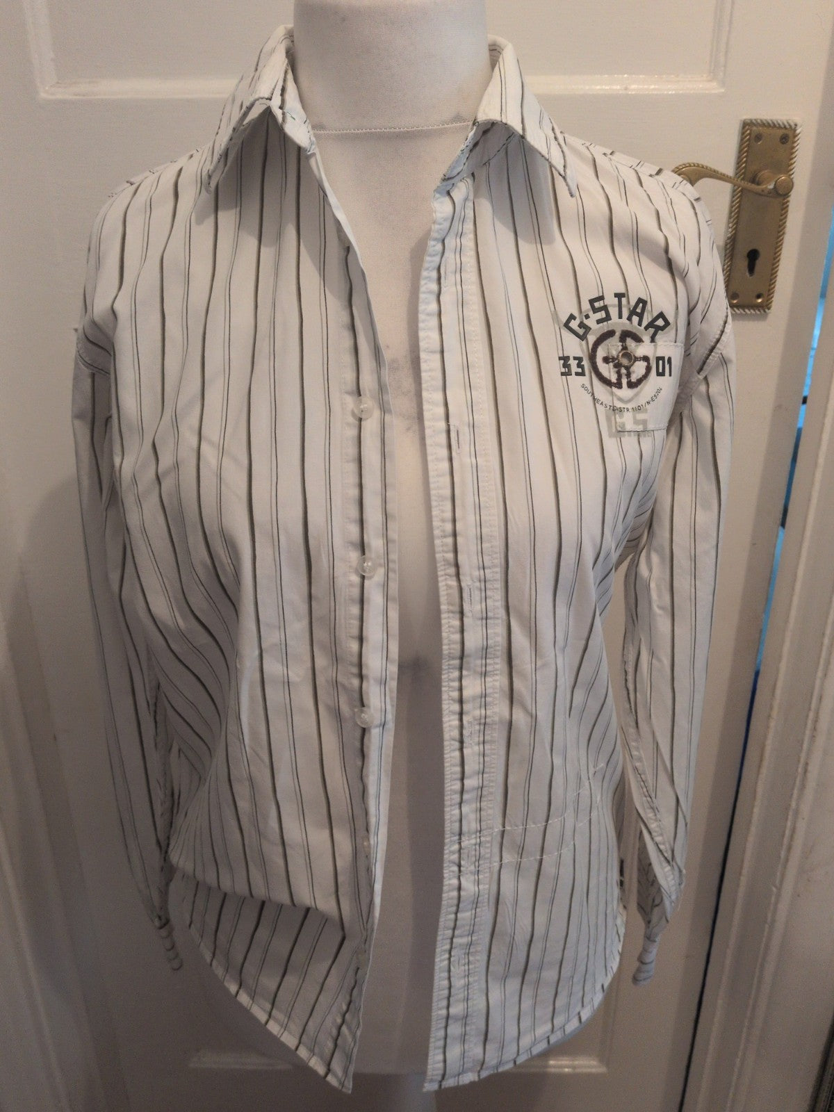 G-star Medium White Stripe Long Sleeve Shirt