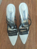 Ladies Veronica's Size Eu 40 White And Black High Heel Slip On