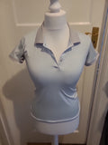 Ladies Regatta Size 10 Pale Grey Collared Short Sleeved Polo