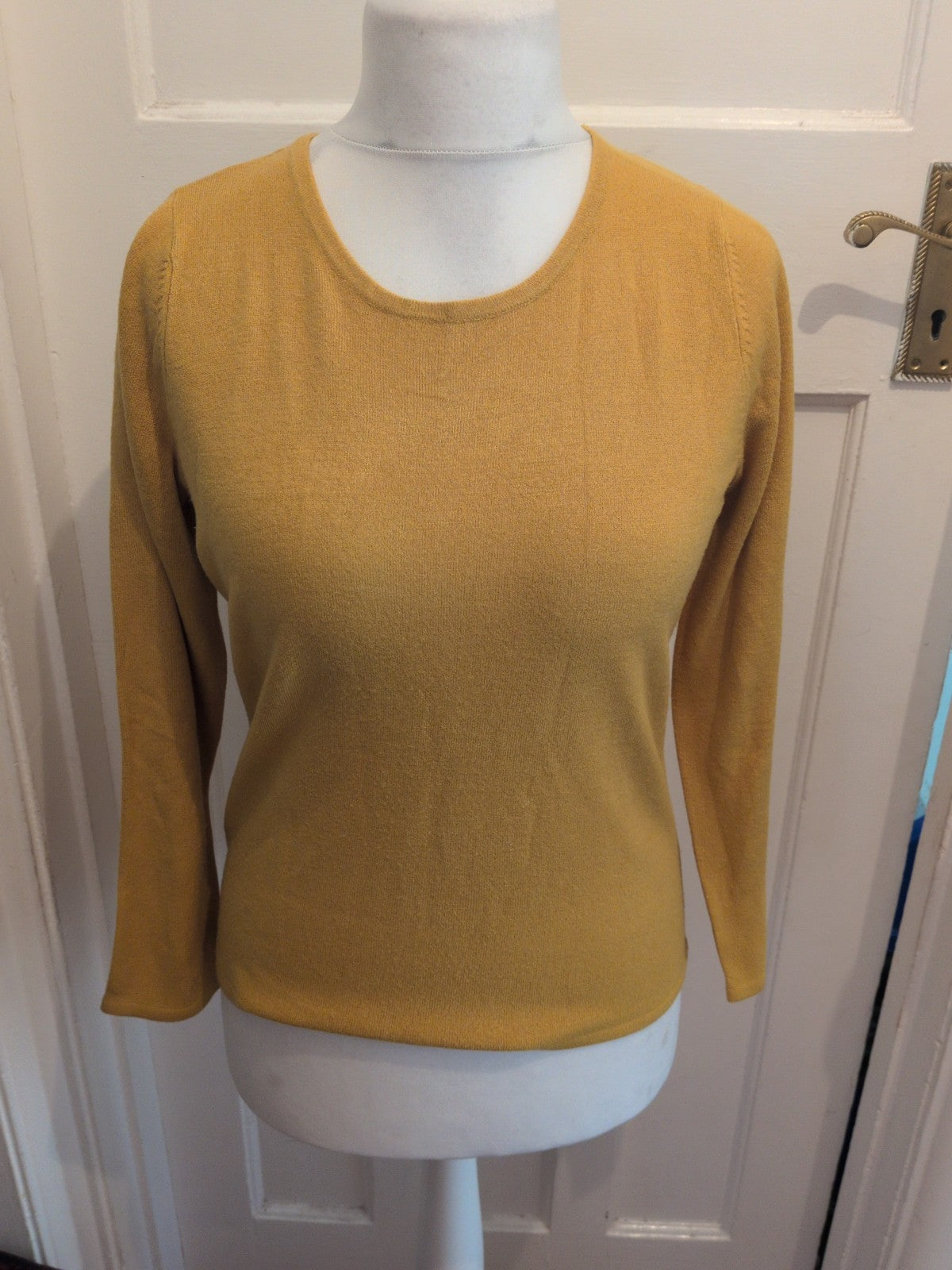 Bonmarche Small Mustard Long Sleeve Round Neck Jumper