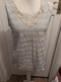 George 12 Grey Blue Stripe T-shirt Sleeveless