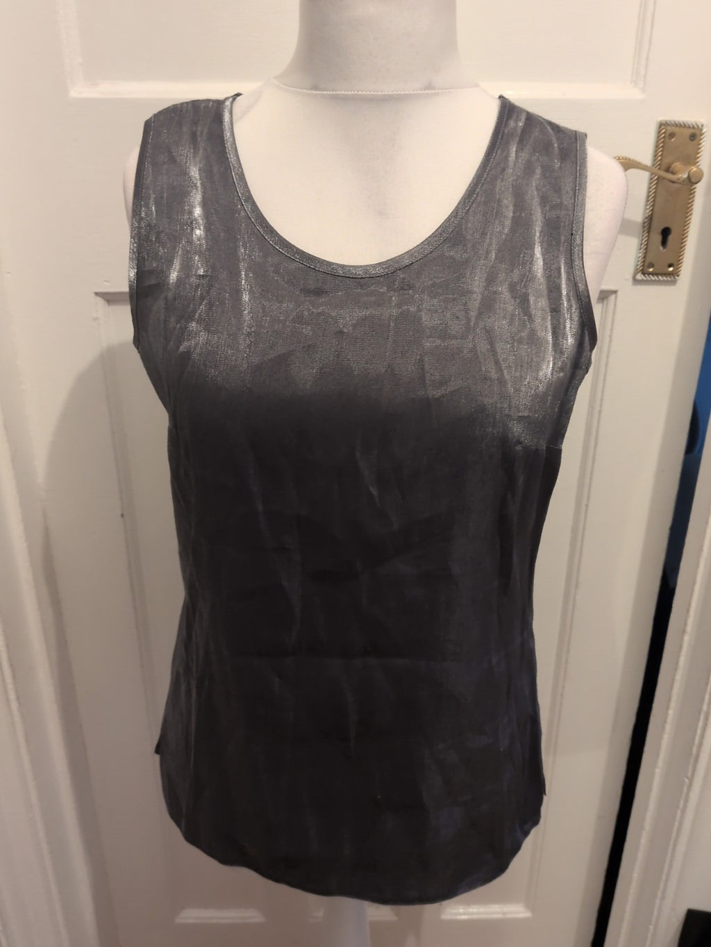 Ladies Your Sense Size 14 Silver Sleeveless Blouse