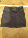 Tu 12 Navy Skirt Pockets Suede Feel