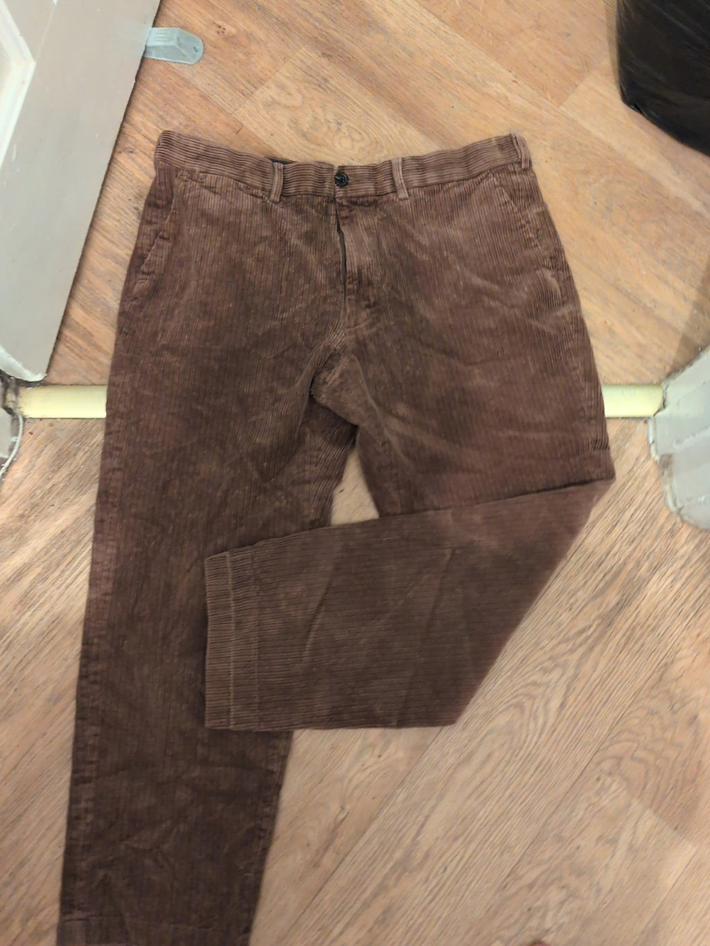 M&S Collection 38/29 Nutmeg Colour Reg Fit Coderoy Trousers