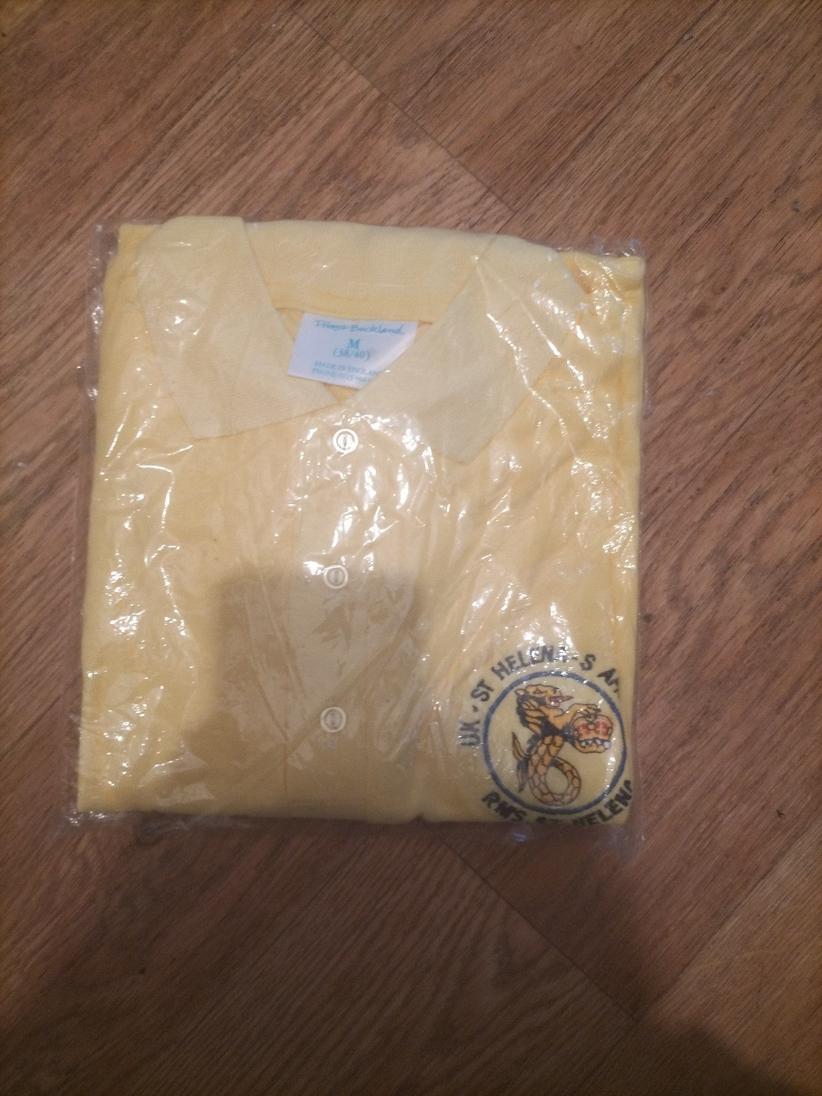 Brand New Mens Size Medium Yellow HMS St Helena Polo