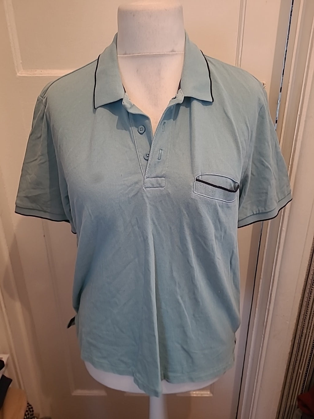 Mens Livergy Size M Turquoise Short Sleeved Polo