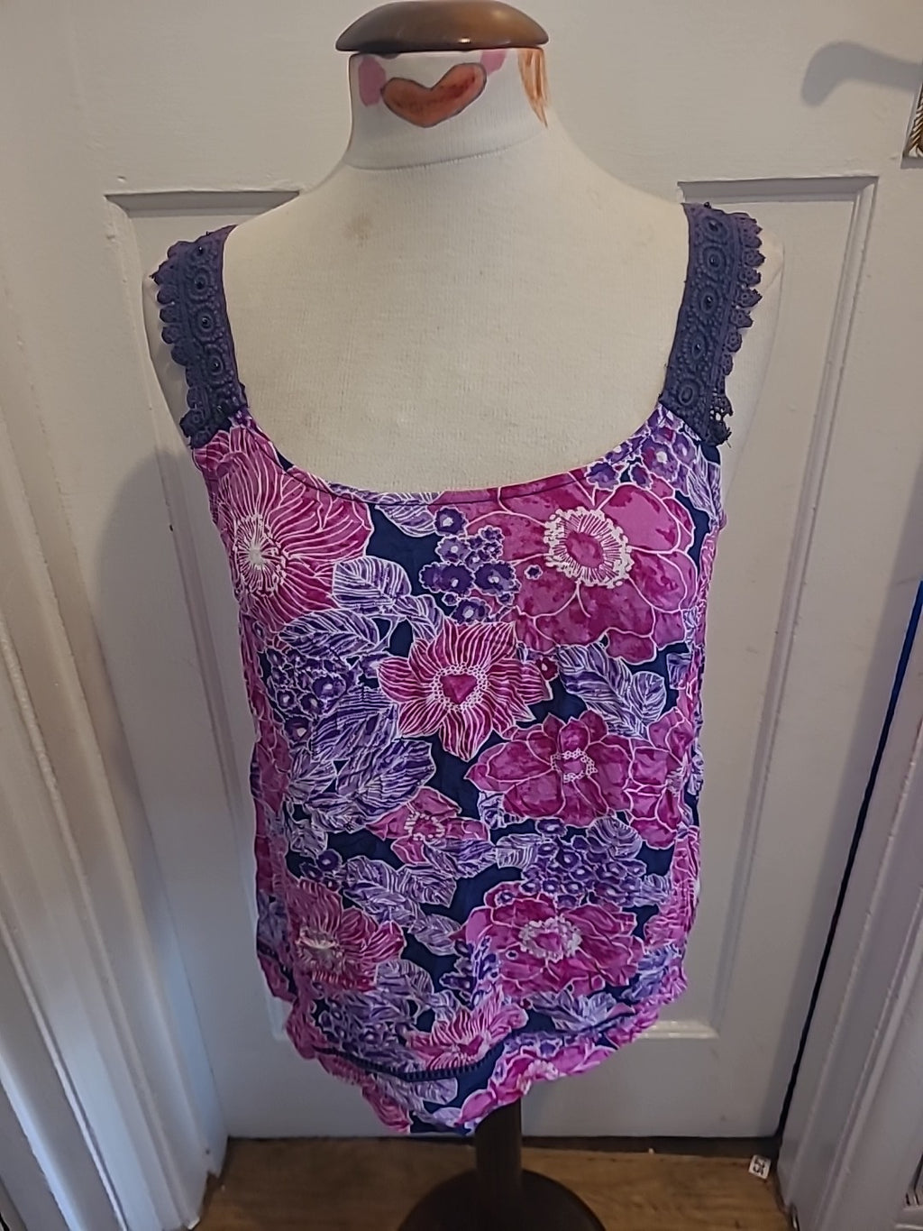 Ladies M&Co Size 12 Purple Toned Sleeveless Cami