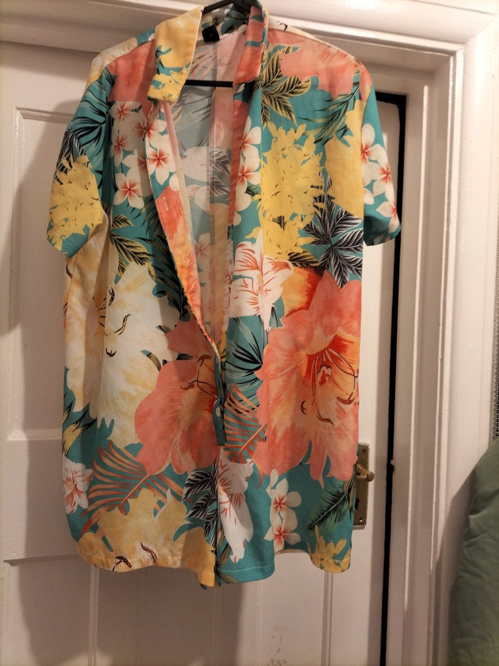 Mens Shein Size Small Multicoloured Floral Short Sleeved Bodysuit