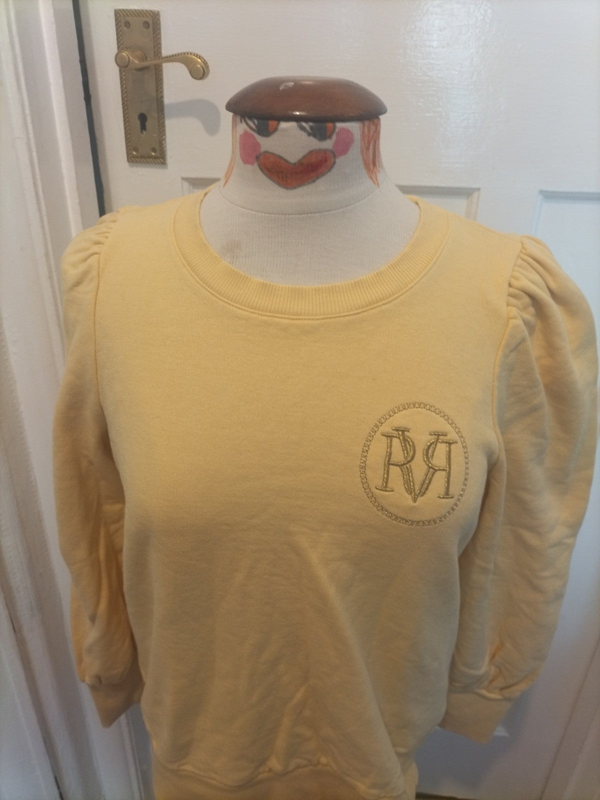 Ladies River Island Size Medium Yellow Long Sleeved Pullover Jumper
