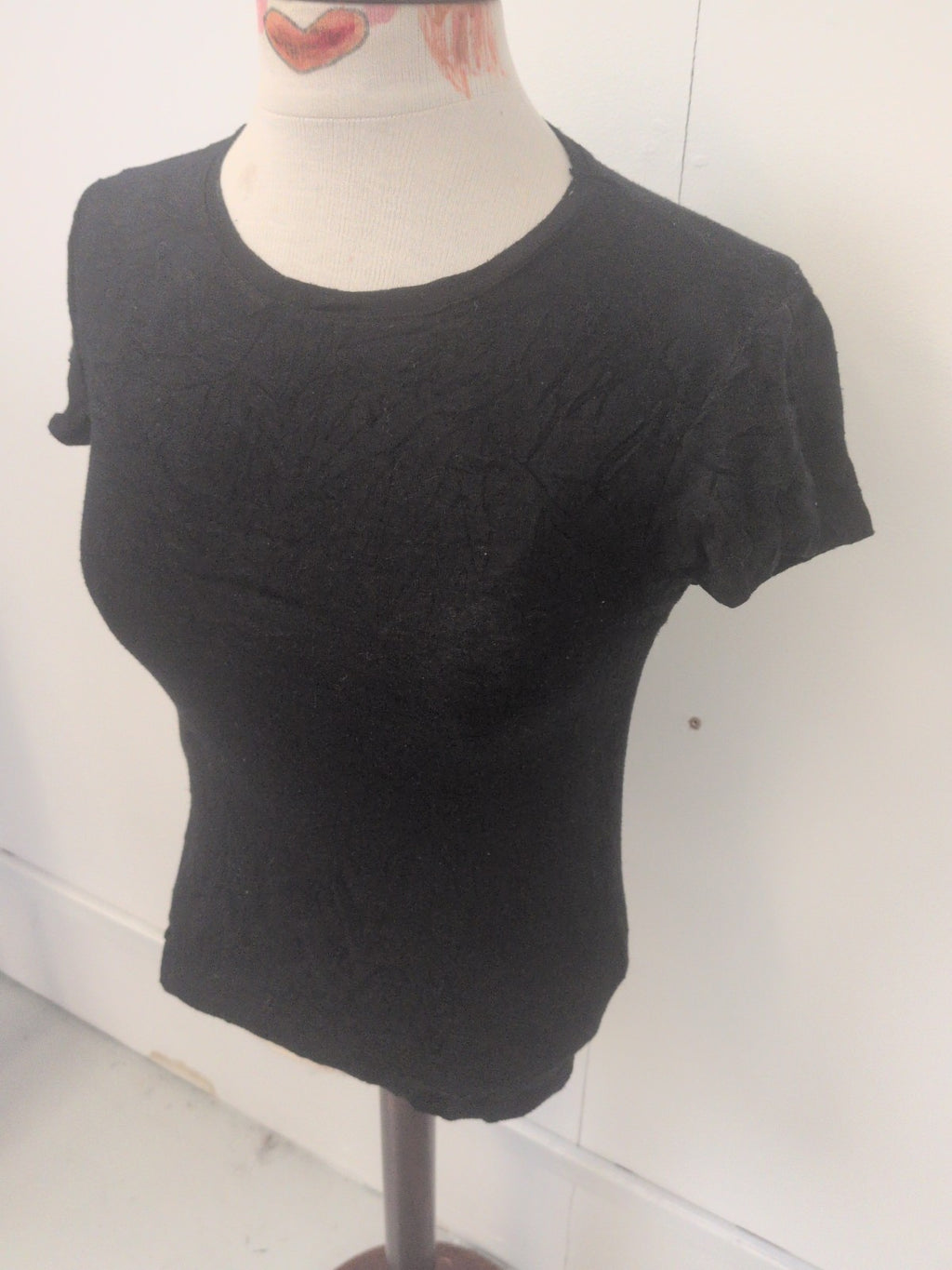 Ladies Primark Size 12 Black Shirt Sleeve Plain T-shirt