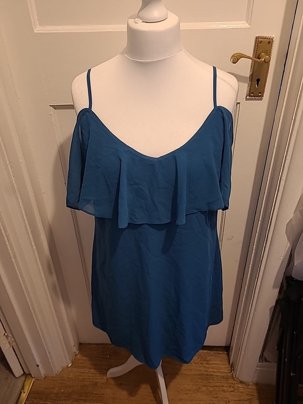 Ladies George Size 14 Teal Strappy Sleeveless Longline Top
